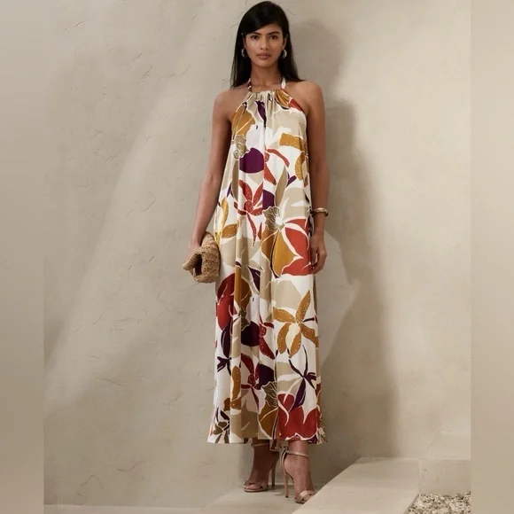 Banana Republic | Dresses | Nwt Banana Republic Trapeze Halter Maxi Dress |  Poshmark